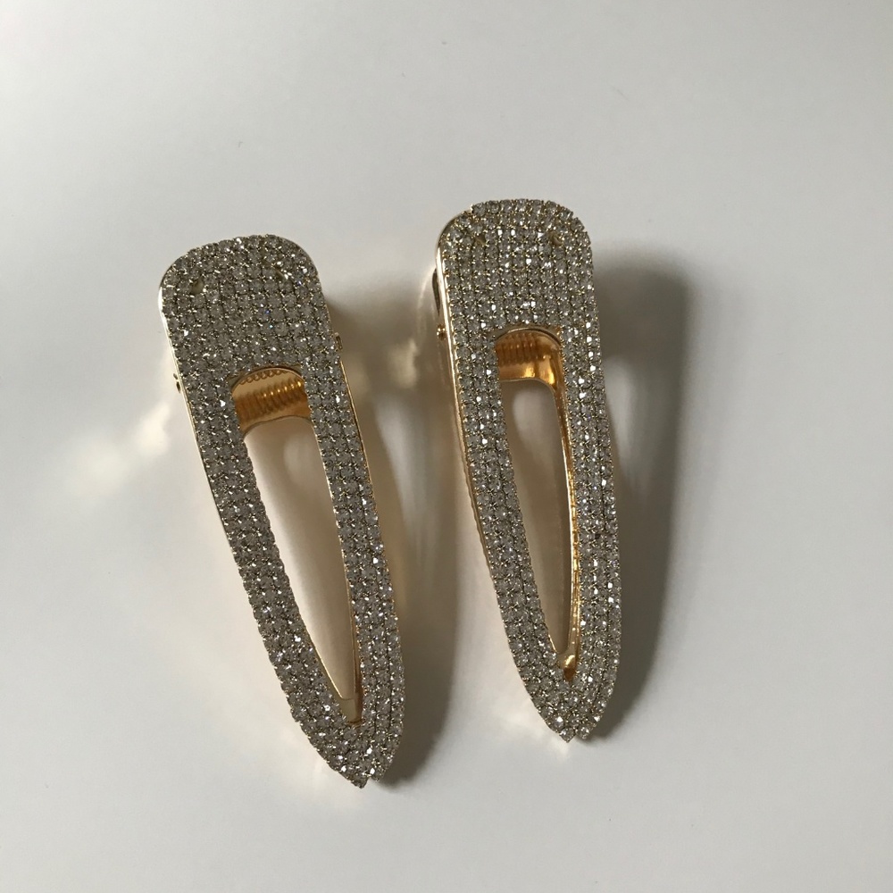 NEW 2 PIECE GOLD OVERSIZED HAIR CLIPS - Picture 2 of 3